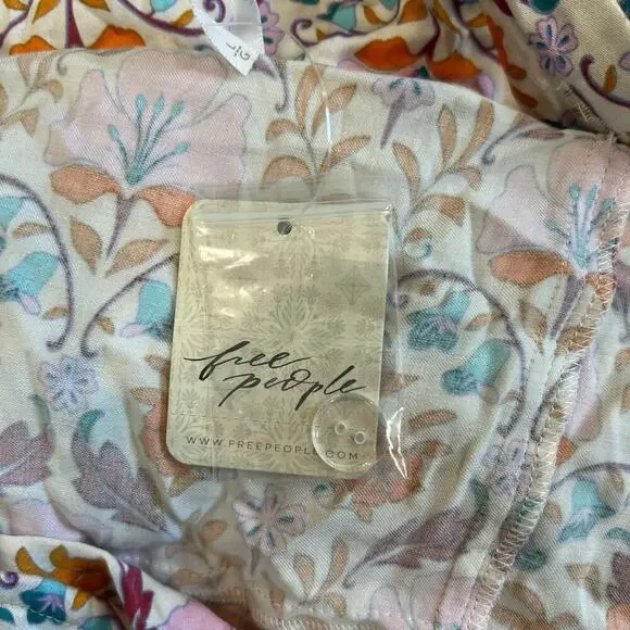 NWT Free People Women's Sasha Sweetheart-Neck Mini Dress Multi Floral Size L - Picture 8 of 8